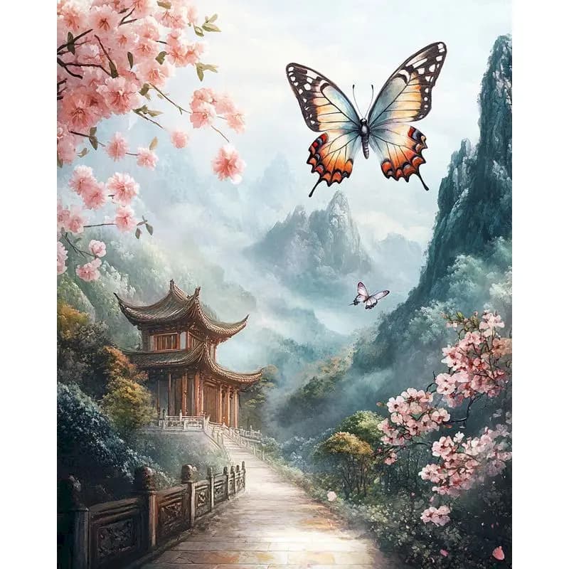 GATYZTORY Paint By Numbers Handiwork Art Pictures By Numbers Courtyard Scenery Acrylic Painting on Canvas Kits Picture With Numb