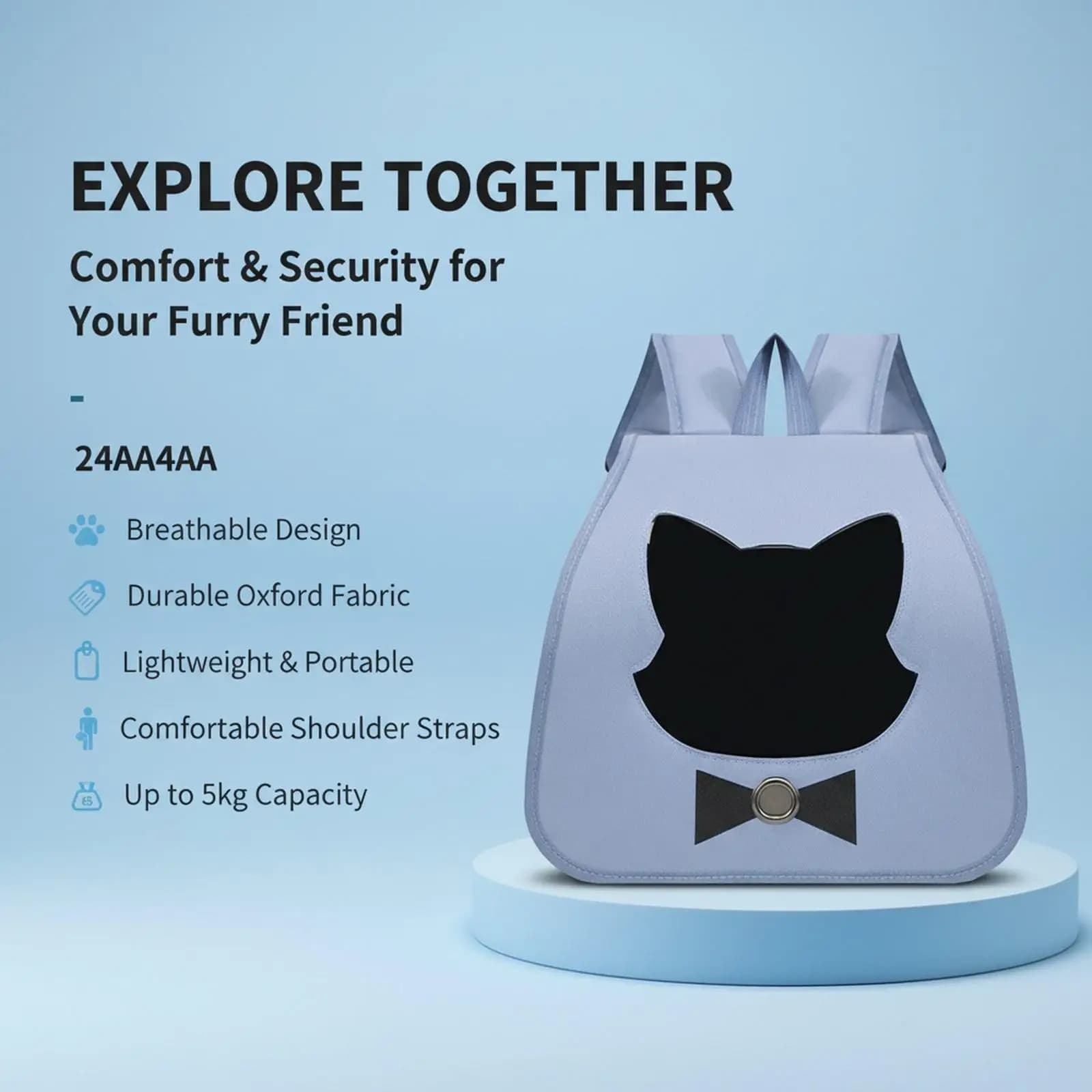 Pet Carrier Backpack for Cats, Adjustable Shoulder Strap, Handbag, Travel Bag,