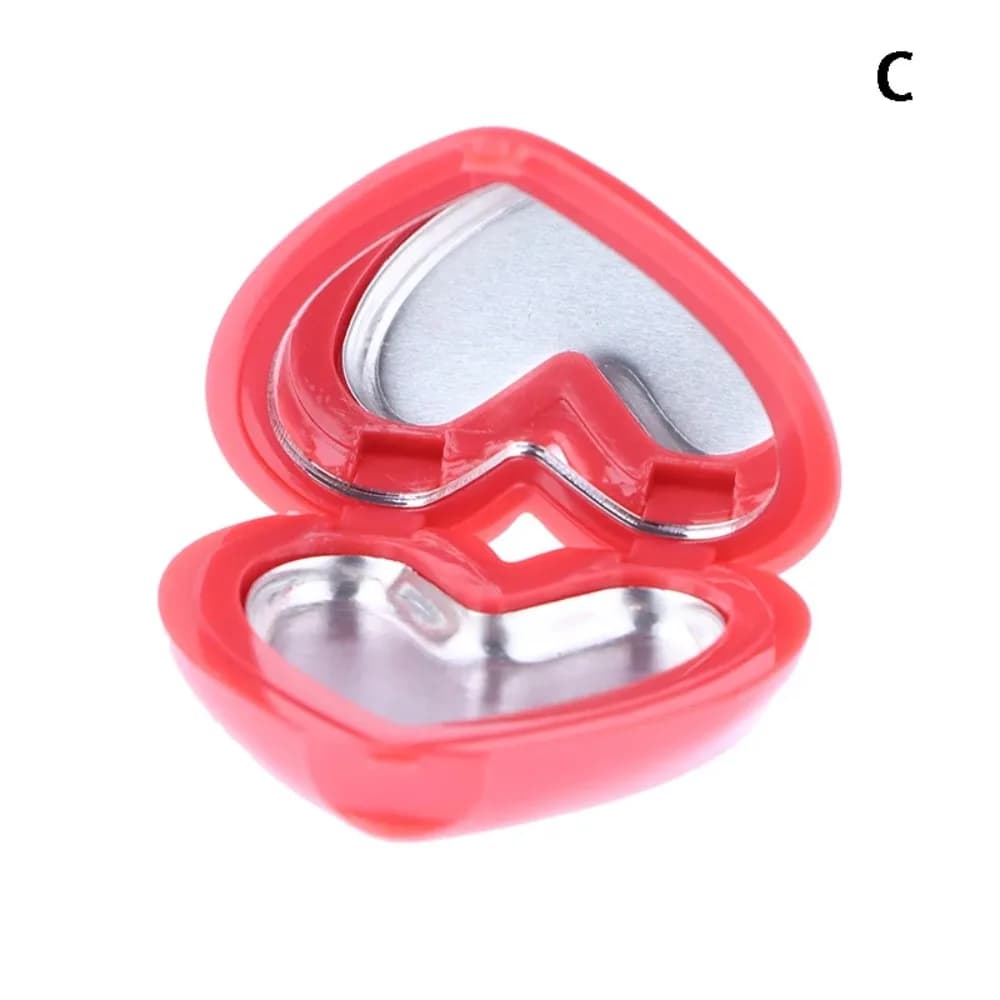 1 pc. Vacuum heart-shaped container for eye shadow with mirror, rechargeable, for lipstick and pigment palette, easy to carry, ideal for travel