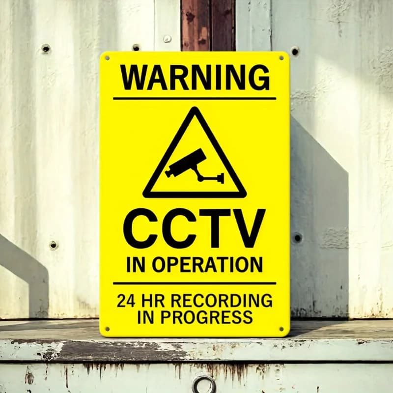 Warning CCTV In Operation 24HR Recording Metal Sign Security Camera Warning Wall Plaque Yard Shop Outdoor Safety Wall Decor