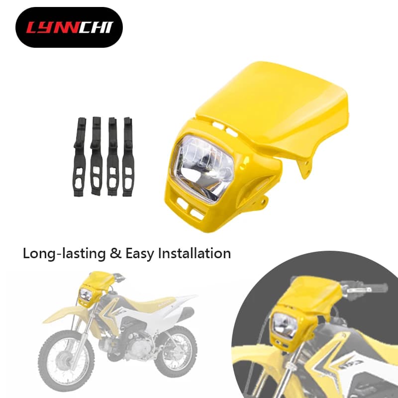 LYNNCHI Parti del motociclo Lampada frontale quadrata a LED in plastica 1 per sistema di illuminazione Pit Dirt Bike Accessori di ricambio per motocross