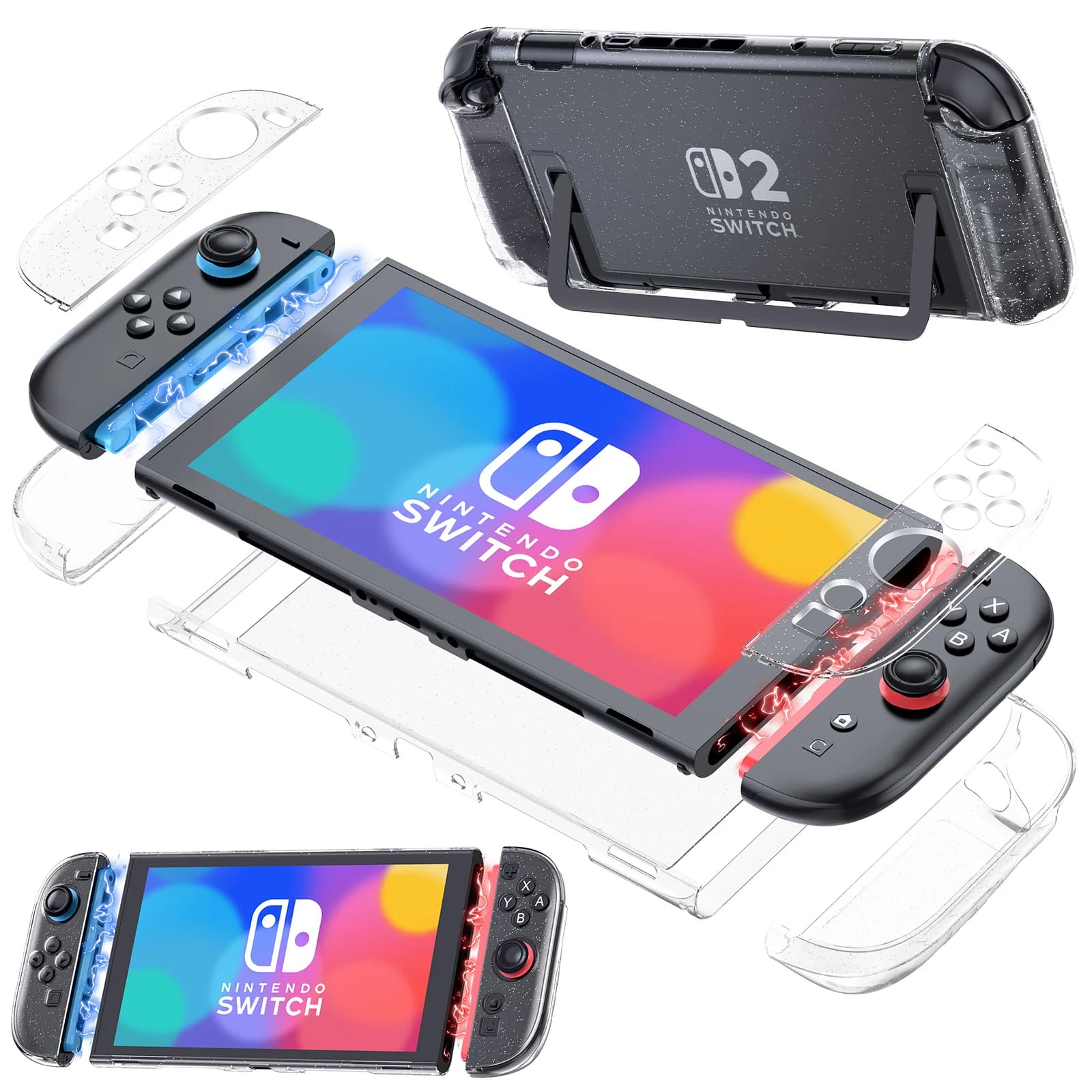 Protezione trasparente per PC per Switch 2 Joycon Shell Cover Nintendo Switch 2 Accessori Custodia protettiva antiurto con supporto
