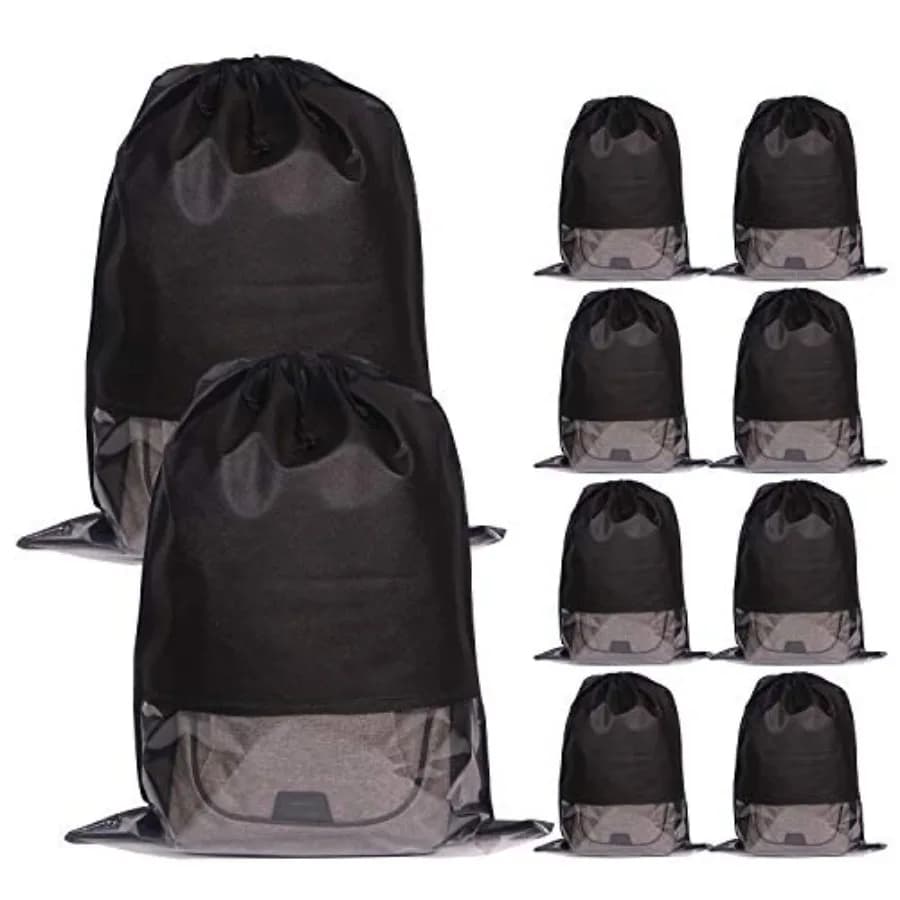 10 Pack Jumbo Non-Woven Fabric Dustproof Drawstring Dust Covers Large Cloth Storage Pouch String Bag for Handbags Purses Shoes