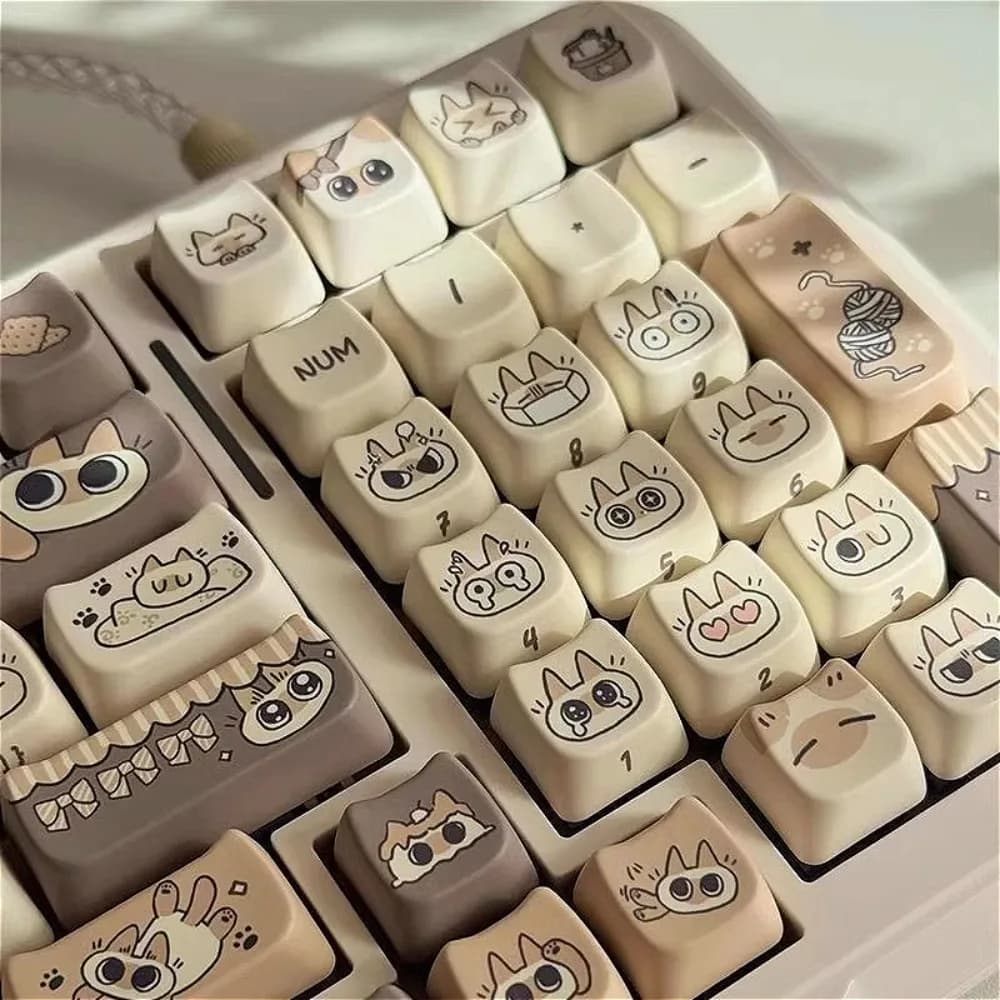 Cute Cat Keycap MAO Profilo Materiale PBT Dye-Sub per 60% 65% 75% TKL Tastiera meccanica personalizzata