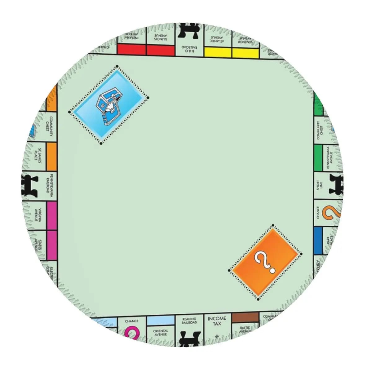 Tappetino per mouse rotondo Monopoly - Tappetino per tastiera e mouse per computer, tappetino da gioco per laptop, accessori da ufficio, tappetini da tavolo