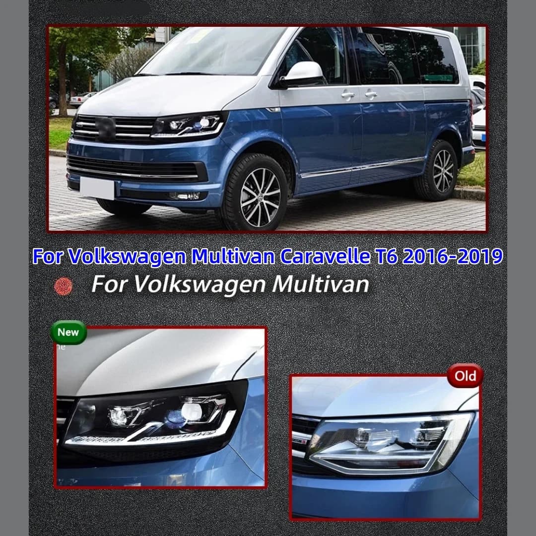 GXGLNAV luci Auto Per Volkswagen Multivan Caravelle T6 2016-2019 Modificato Proiettore A LED Testa Lampade DRL Indicatori di direzione Lampada Freno