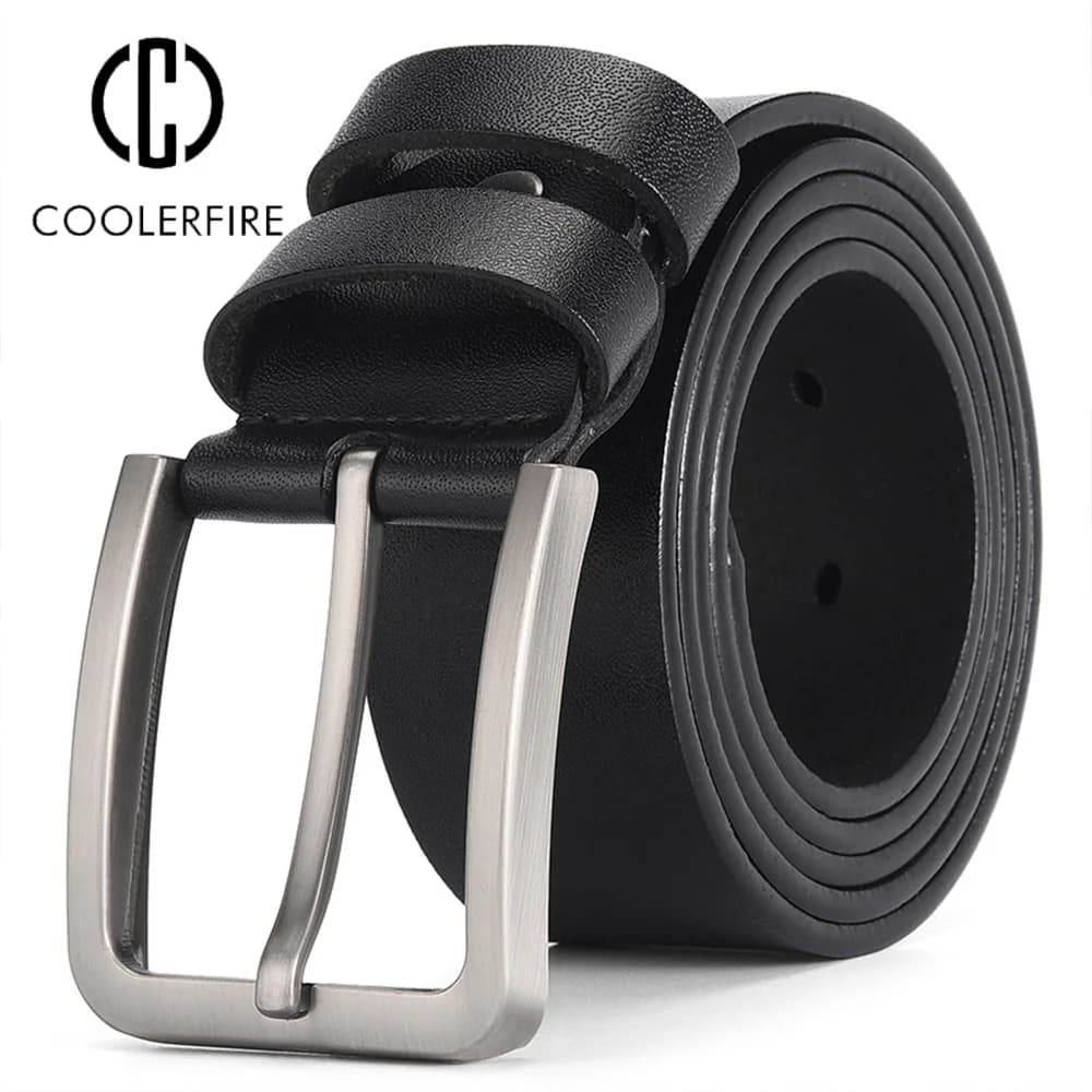 Belt for Man Genuine Leather Designer Luxury Men's Trouser Belt Black Belt for Jeans Male Belts Pin Buckle Waistband Strap HQ027