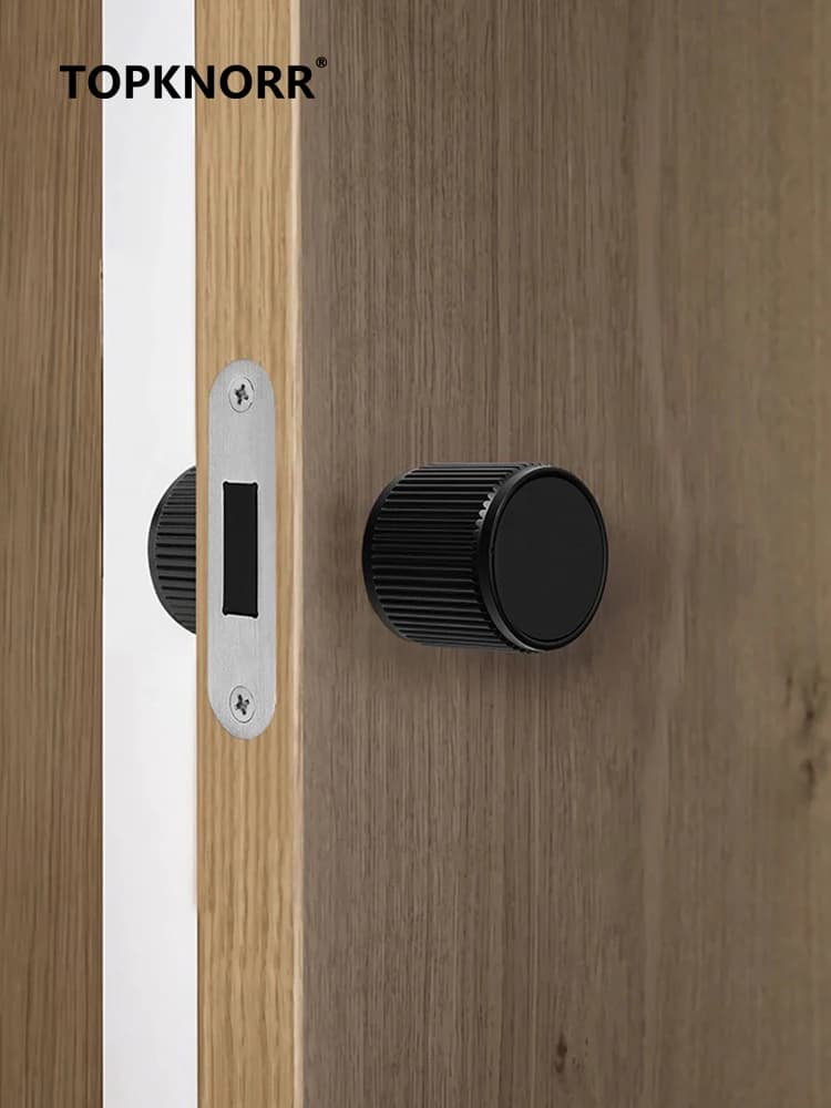 2024 minimalista sfera rotonda serratura magnetica porta interna chiave nascosta maniglia della porta rotonda silenziosa serratura della porta in legno della stanza di casa