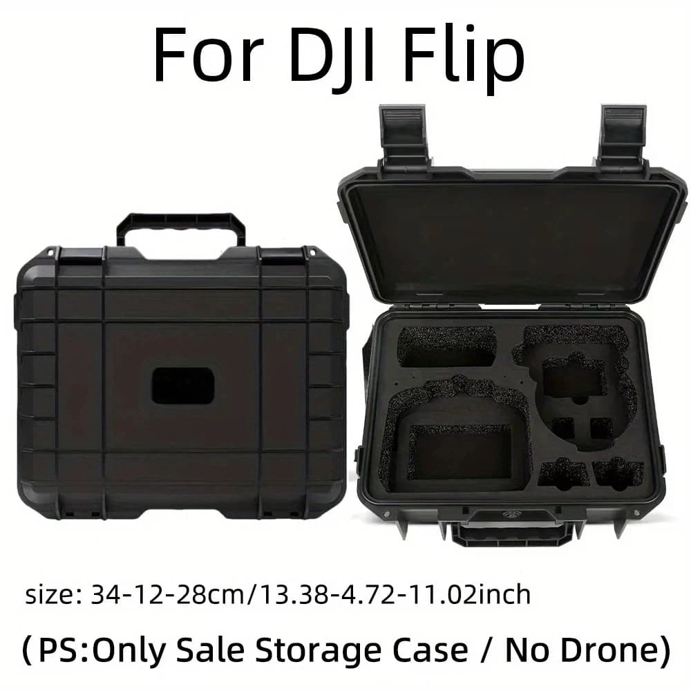 Per custodia rigida DJI Flip, compatibile con RC N3/RC 2, nera, con scomparti multipli per accessori drone