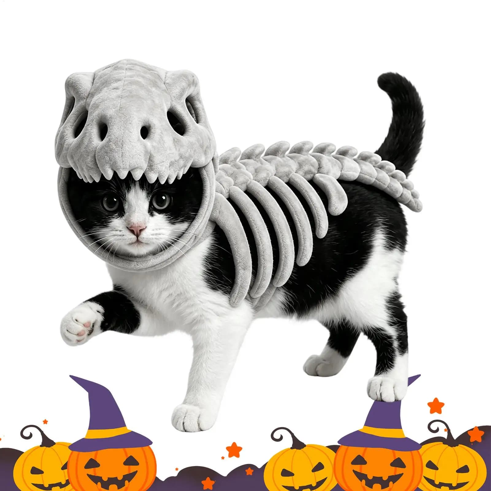 Costumes For Dogs Funny Dinosaur Skeleton Shape Hooded Pet Clothes Dog Clothes For Role Play Small Medium Breed Birthday Kitten