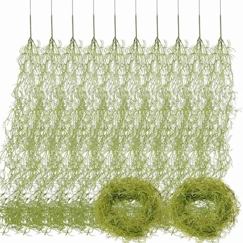 ABXF-Swamp Faux Moss 12 Pcs 33" Fake Spanish Moss Hanging Plants Artificial Plants Vines