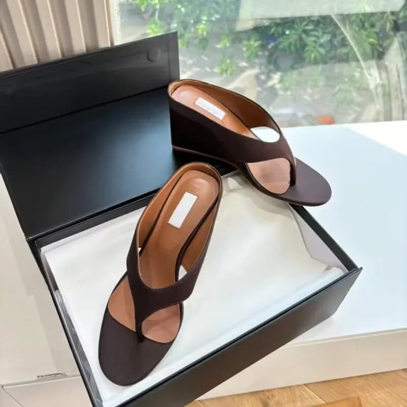 Designer Brand Original Open Toe Wedge Heel High-heeled Height Increasing Herringbone Dip Toe Flip Flops Sandals Sandals