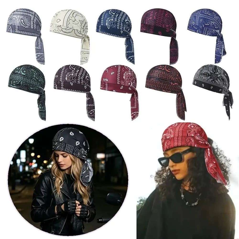 Accessorio di Moda, Hijab con Stampa Paisley, Bandana Traspirante Regolabile, Sciarpa per la Testa ad Asciugatura Rapida, Comoda Bandana Unisex