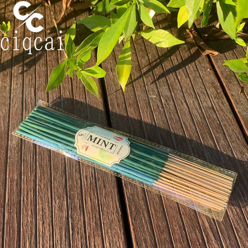 Bastoncini di incenso cinese fatti a mano di spessore 22 cm, bastoncini di incenso profumati premium al gusto di menta, realizzati in polvere di profumo di menta naturale, con un'aroma ricco, rinfrescante e rinfrescante, di lunga durata, sostituisce le zanzare e elimina gli odori