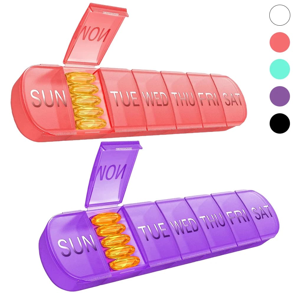 1 pcs large pill holder, weekly pills organizers of travel medicines, 7-day pill holder for large fish oil vitamin supplements