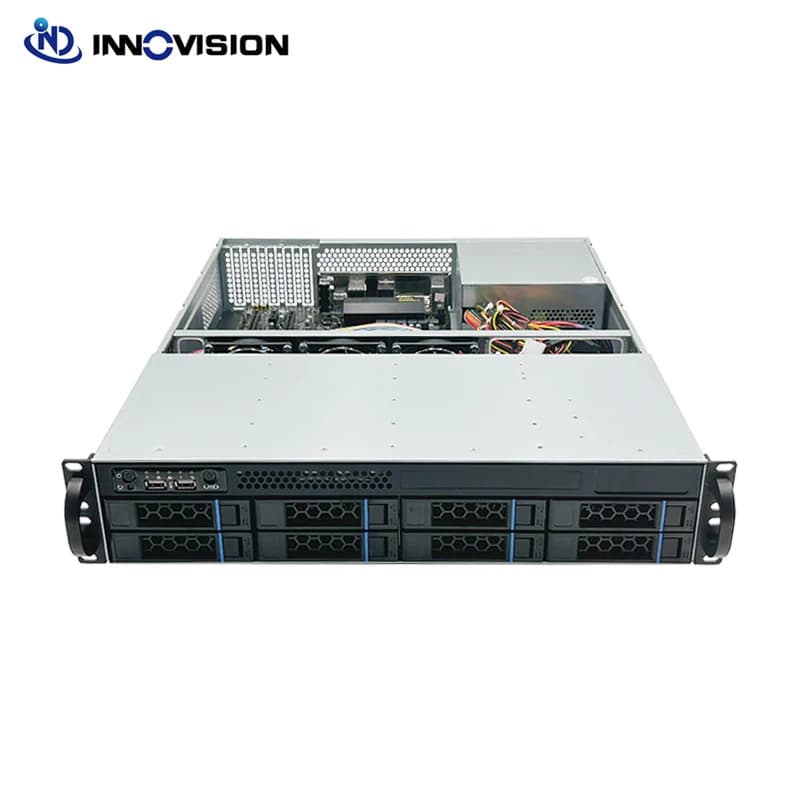Supporto per custodia per server di archiviazione compatto 2U rack 8Bay Supporto per alimentatore ATX MATX Scheda madre Telaio per server NAS L520mm