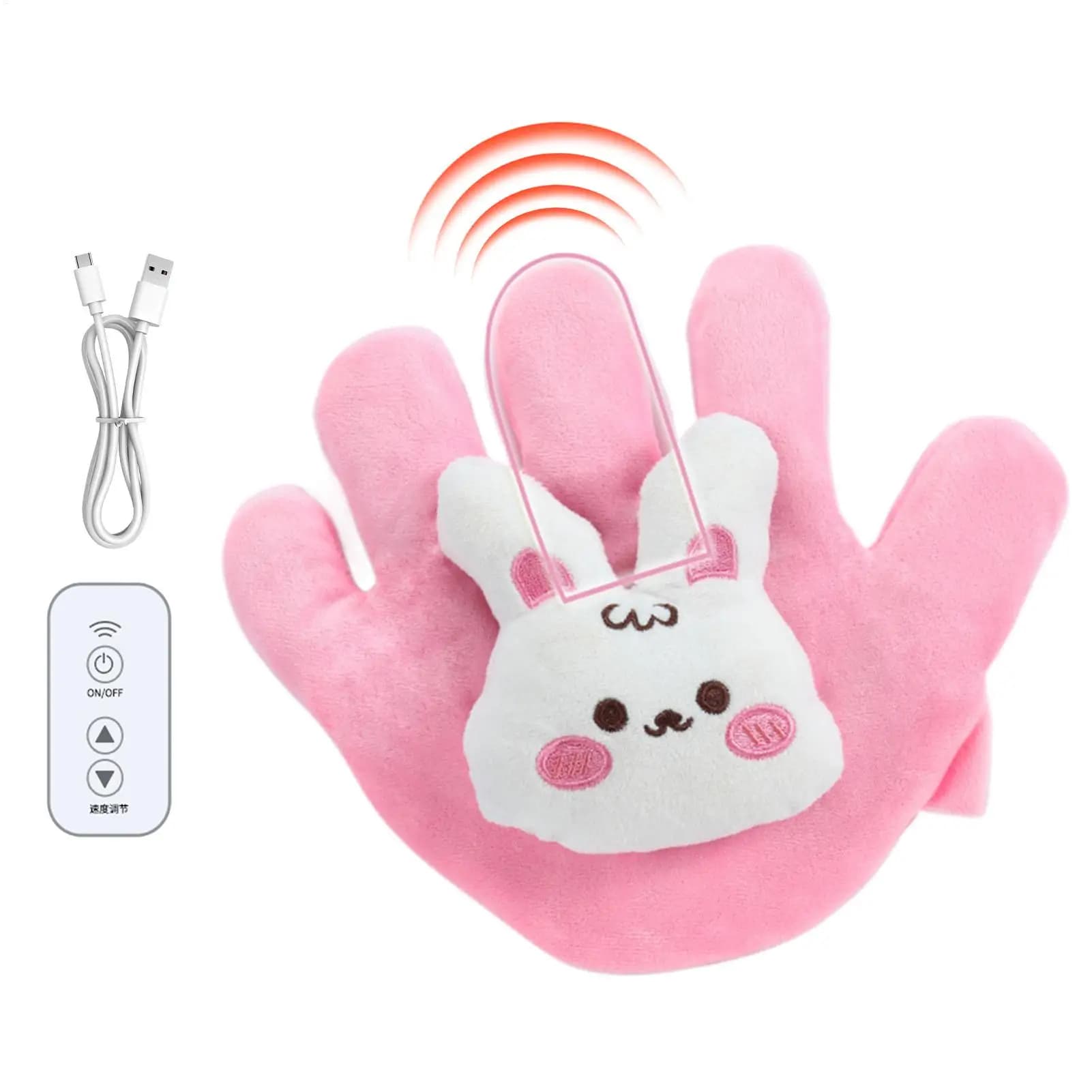 Dispositivo di rilassamento a forma di palmo di animale, telecomandato, rimovibile, lavabile, a mani libere, in peluche, per viaggi, auto e passeggino