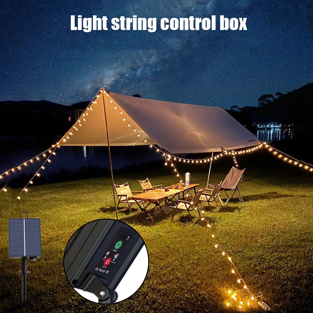 Scatola batteria solare Lampada a stringa LED Pannello controller Decorazione lampione da giardino
