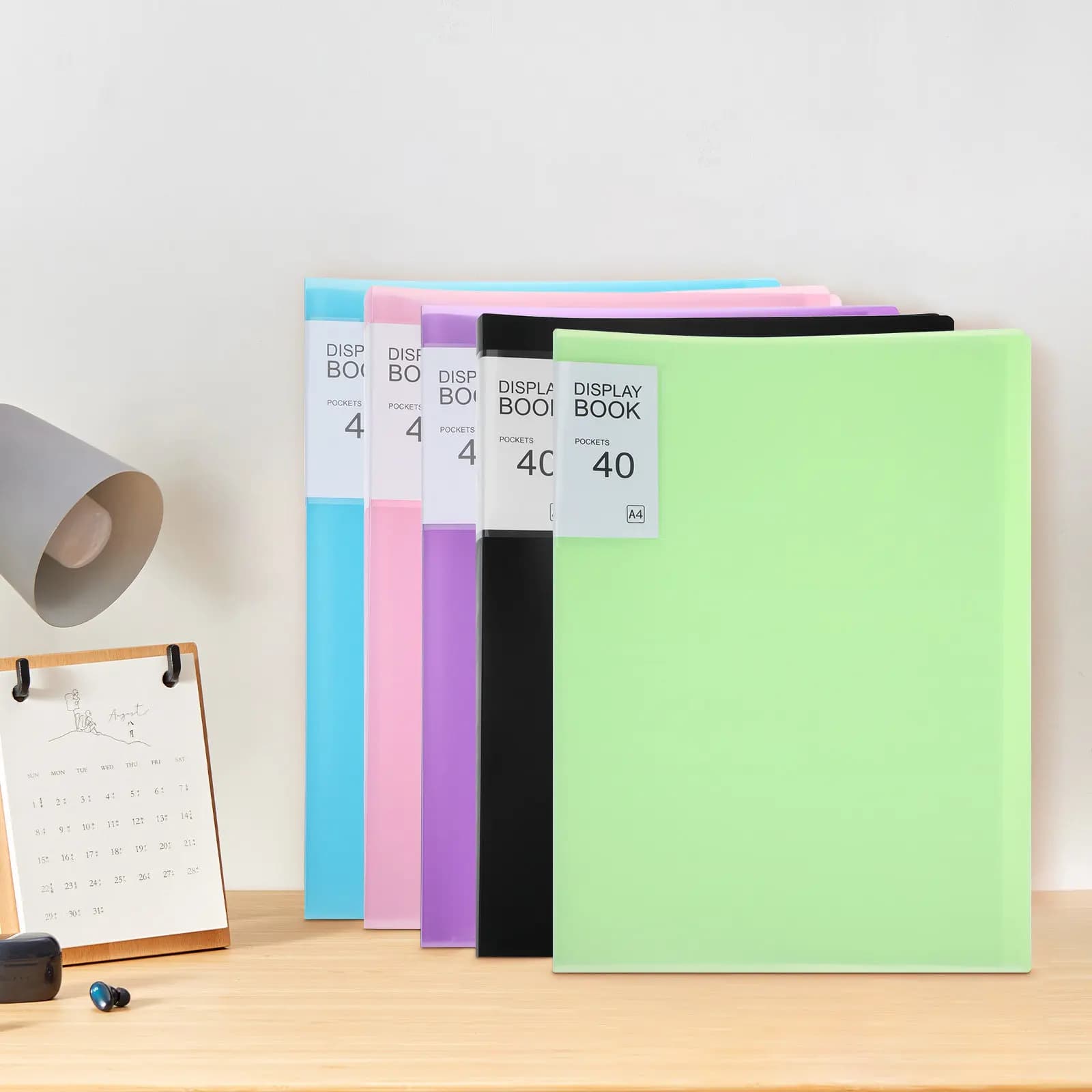 Cartella per presentazioni A4 da 5 pezzi con 40 tasche, etichette adesive, custodie trasparenti, porta documenti professionale leggero per opere d'arte