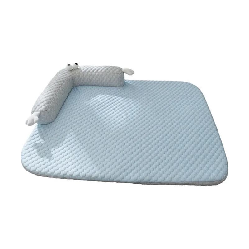 SHGO-Pet Sleep Mat Breathable Cooling Soft Smooth Removable Dog Bed Anti-Slip Comfortable Pet Cool Bed Nest Summer