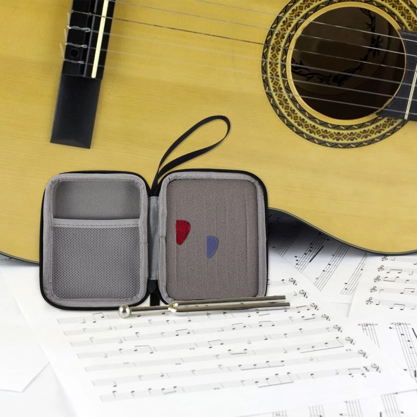 Guitar Premium Eva Storage Holder for Guitar Bass Ukulele Players Portable Travel Organizer Plectrum Case