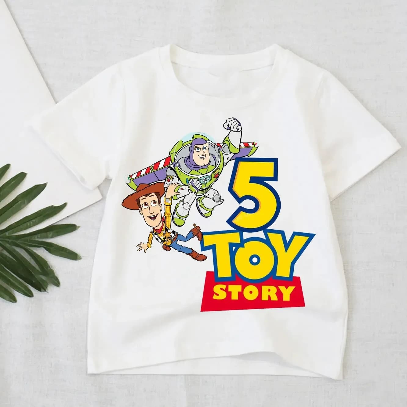 T-shirt Toy Story numero 2-9, magliette kawaii per compleanno, personaggi anime Woody e Buzz Lightyear, abbigliamento per bambini e bambine, top a maniche corte