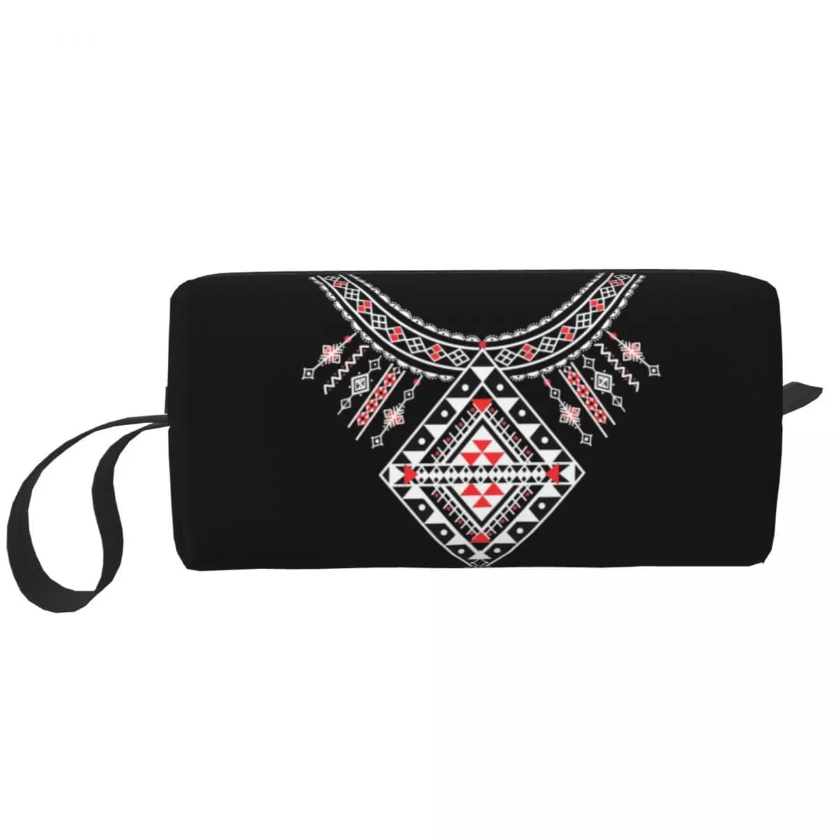 Borsa da toilette da viaggio in ceramica Kabyle Borsa da toilette portatile Africa Amazigh etnica per trucco cosmetico Scatola per kit Dopp per riporre bellezza da donna