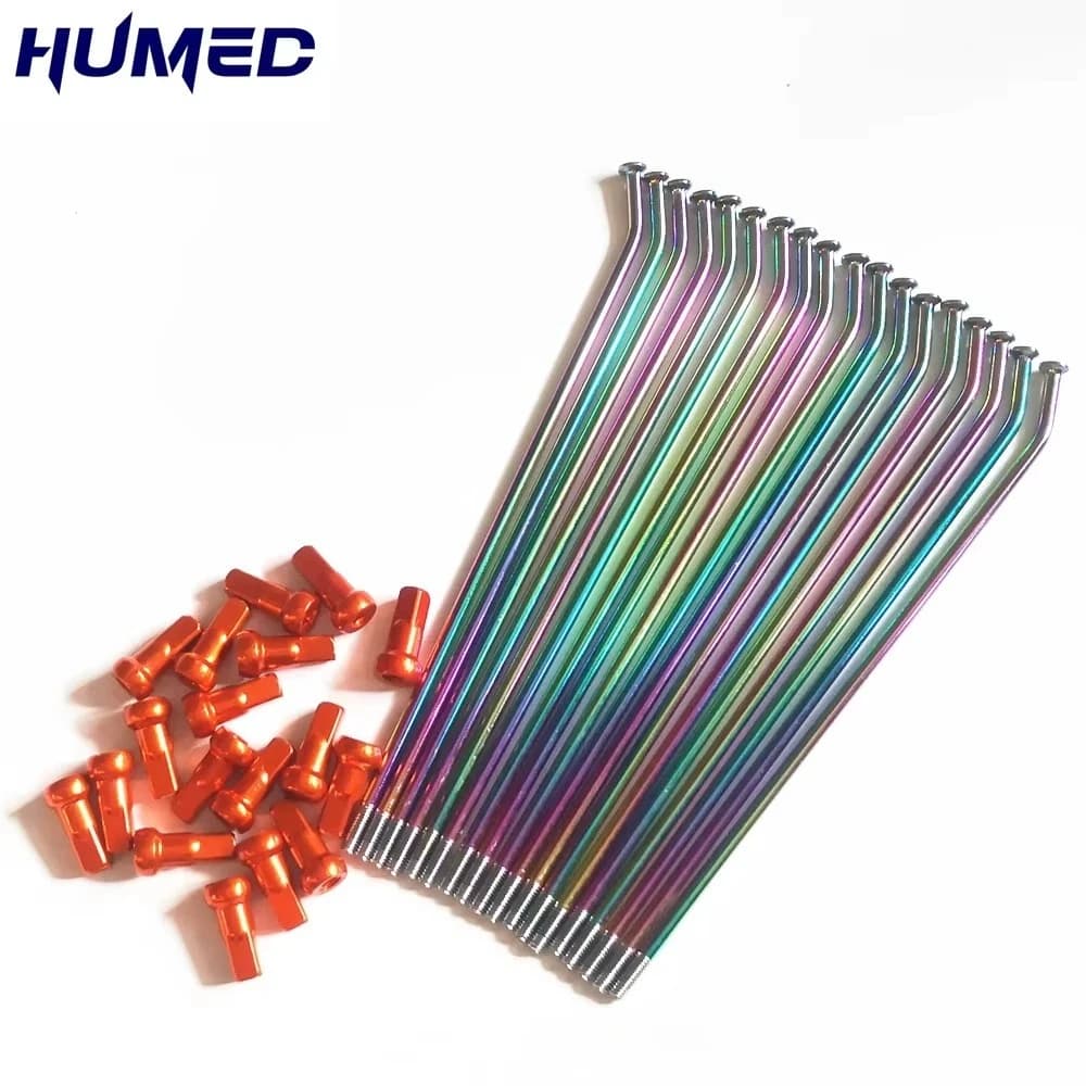 36pcs/lot Motorcycle wheels spokes rainbow Diameter 4.0×170/175/180/190/195mm 45#Steel Off-road Pit Dirt Bike spokes Part
