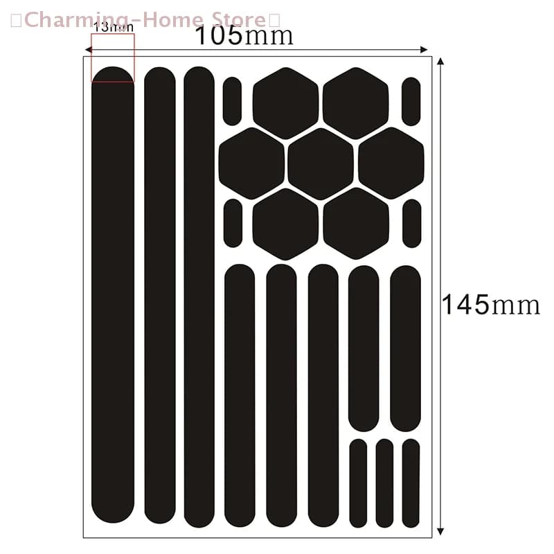 Reflective motorcycle stickers, invisible black reflective strips for helmets, effective reflective tape for bikes, motorcycles and helmets