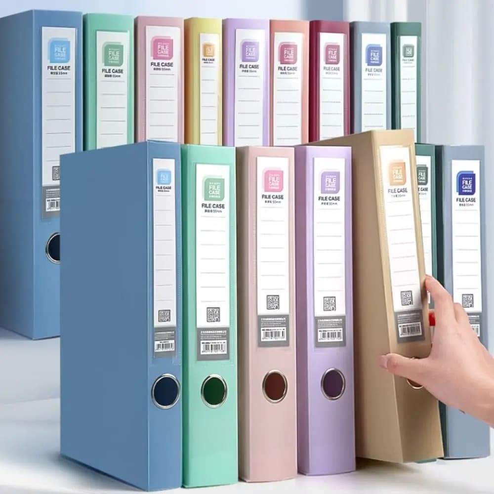Multifunctional Thickened A4 File Folder Morandi Color Dustproof Paper Storage Box PP Plastic Document Case Personnel Division