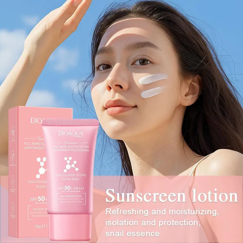 BIOAOUA SPF 50 Solar Cream for Face, Body and Collo, Whitening and Hydrating Solar Protection