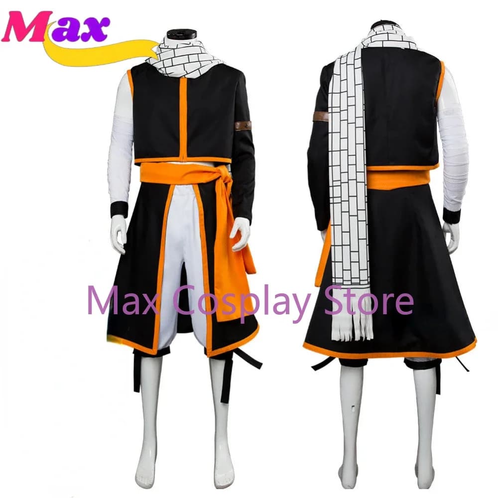 Nuova Stagione Max Etherious Natsu Dragneel Costume Cosplay per Adulti Uomo Donna, Costume per Festa di Halloween con Sciarpa, Personalizzato Anime YW
