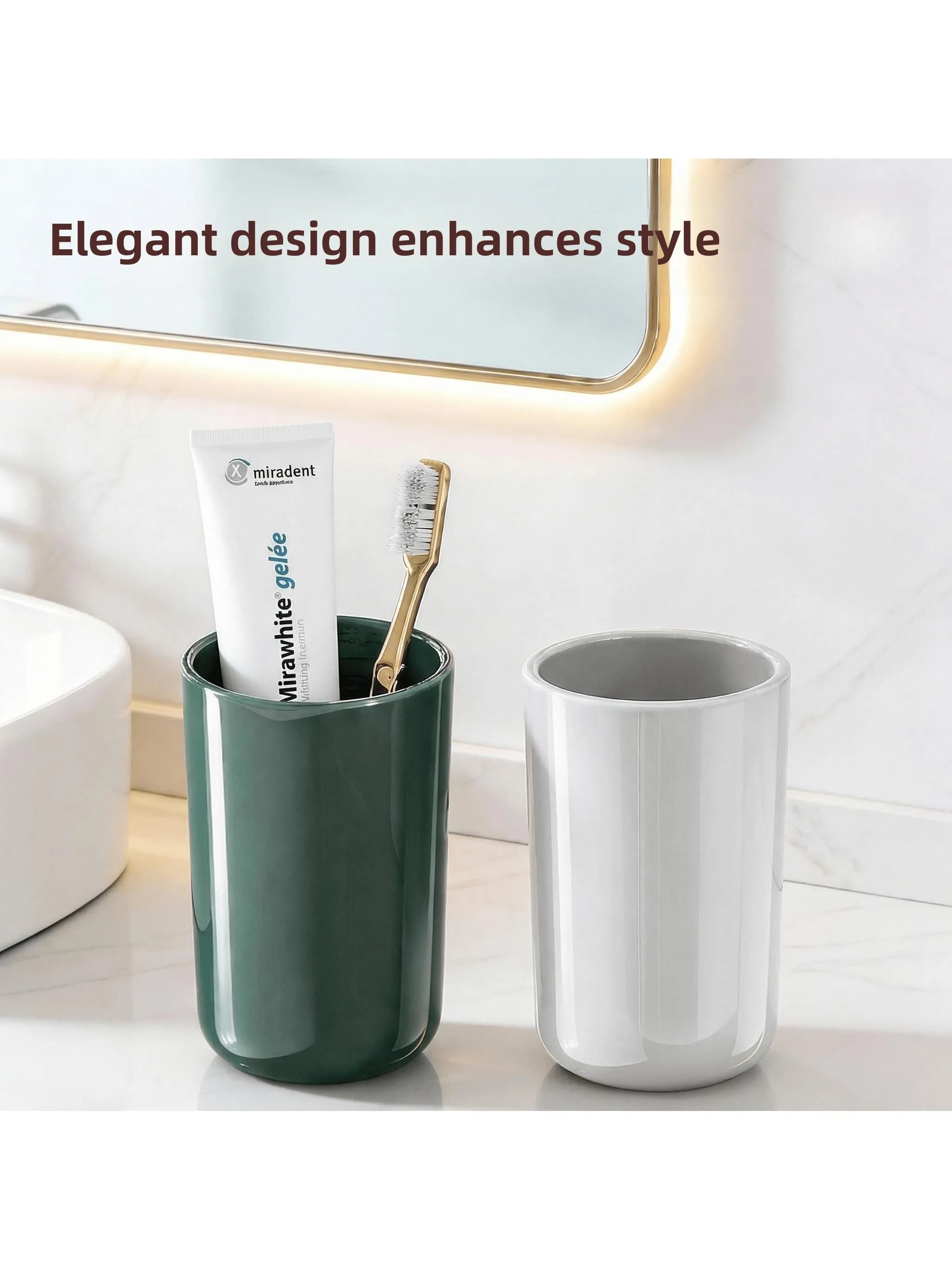 Tazza per collutorio di lusso estetica, porta spazzolino creativo, tazza multiuso in plastica per coppia, studenti, dormitorio, accessori bagno
