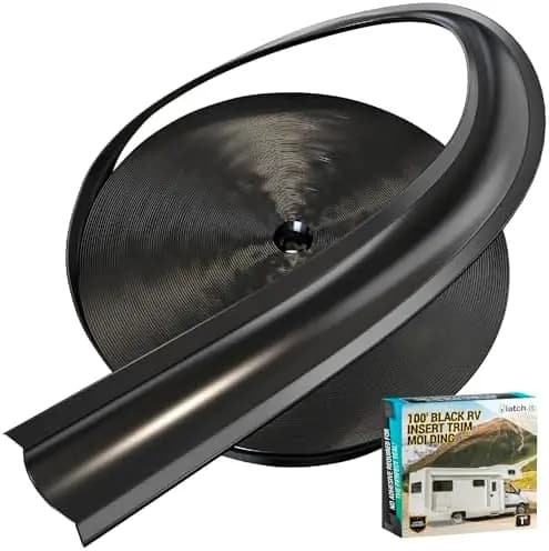 LATCH.IT Guarnizione per Camper da 1 pollice – Nastro Isolante Nero Resistente ai Raggi UV da 30 Metri per Esterni di Camper – Flessibile e Durevole