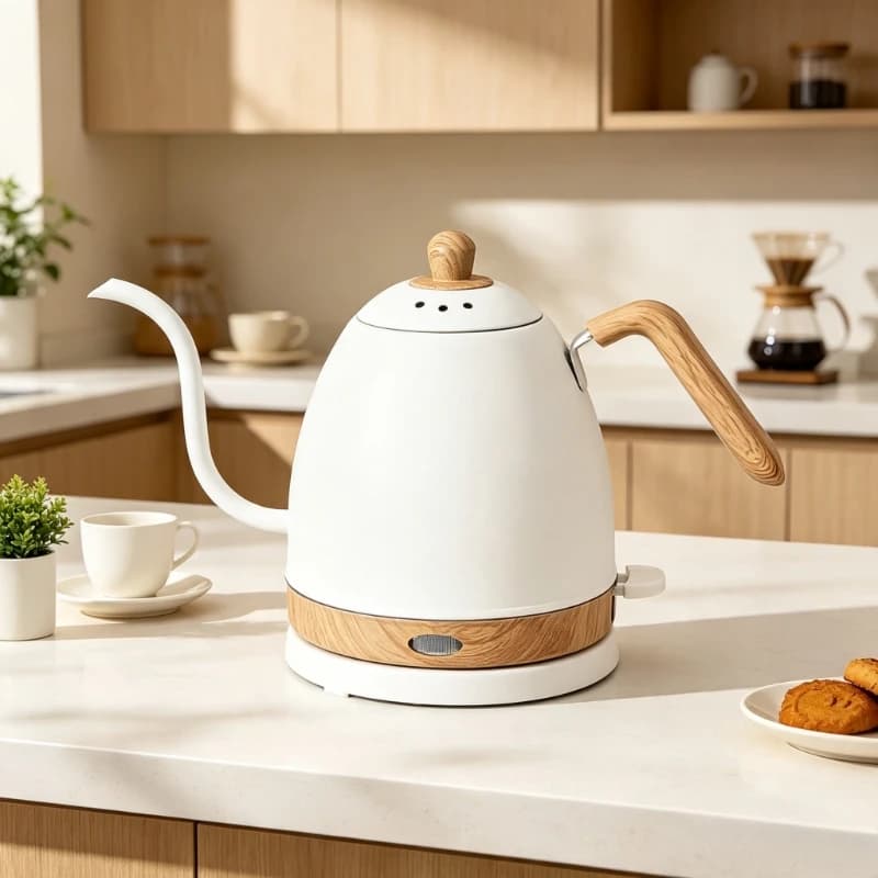 Gooseneck Kettle Unisex Food-Grade, Stainless Steel Slim Spout Electric Kettle for Pour-Over Coffee, Dry-Burn Protection Durable
