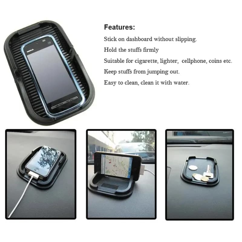 Supporto per telefono cellulare per auto tappetino antiscivolo in silicone per cruscotto per auto console centrale di navigazione telaio di supporto antiscivolo generale