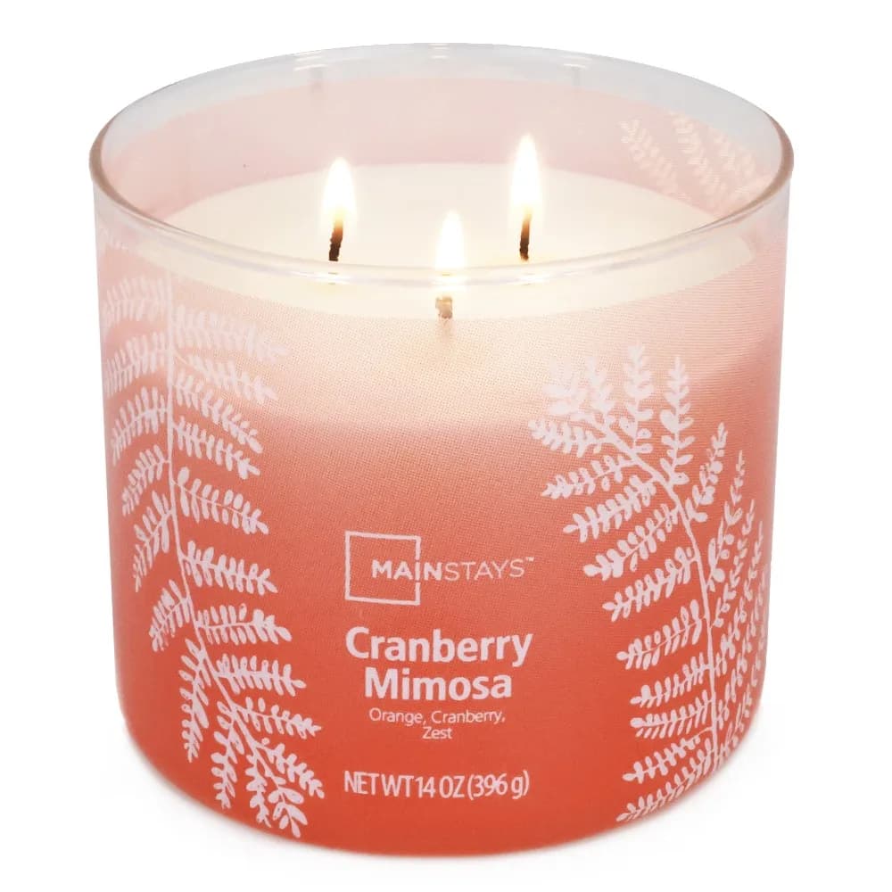 3 Wick Ombre Wrap Scented Candle Cranberry Mimosa Aroma Large Jar Candle Home Decor Gift for Holiday Birthday