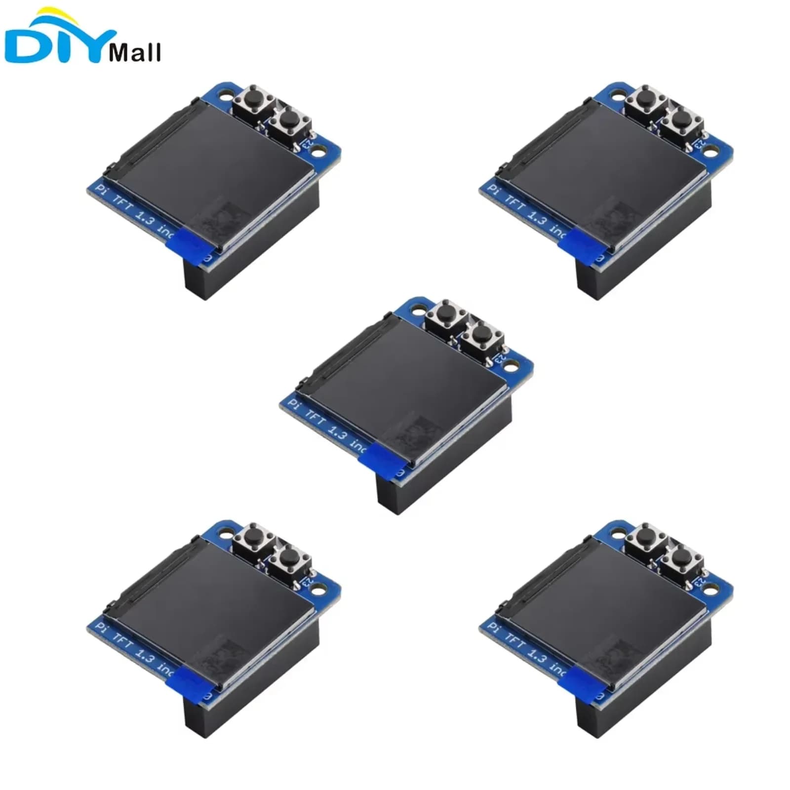 5PCS Mini 1.3 Inch IPS Display 240x240 Pixel SPI Interface Screen for Raspberry Pi Projects