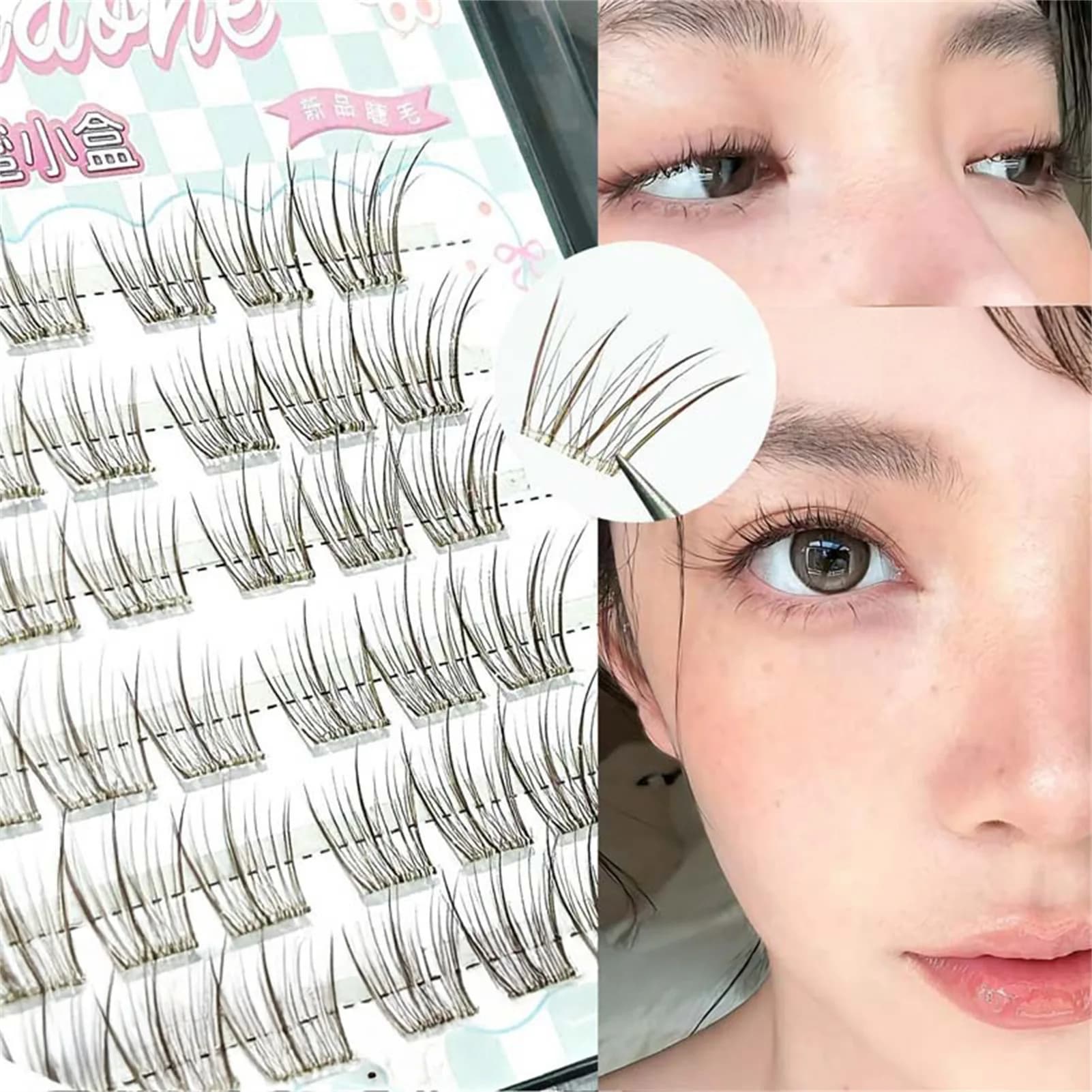 Ciglia finte stile Girl Group Foxes, design senza colla, effetto morbido e naturale, extension ciglia stile manga per uso quotidiano, da donna, 10-12 mm