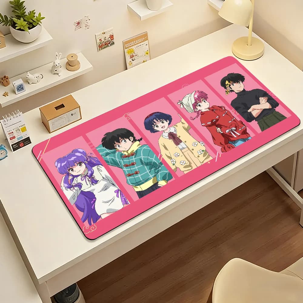 Anime R-Ranma One-Half Mouse Pad Large Non-Slip Waterproof Mat Stitched Edge Keyboard Pad for Gaming Daily Office