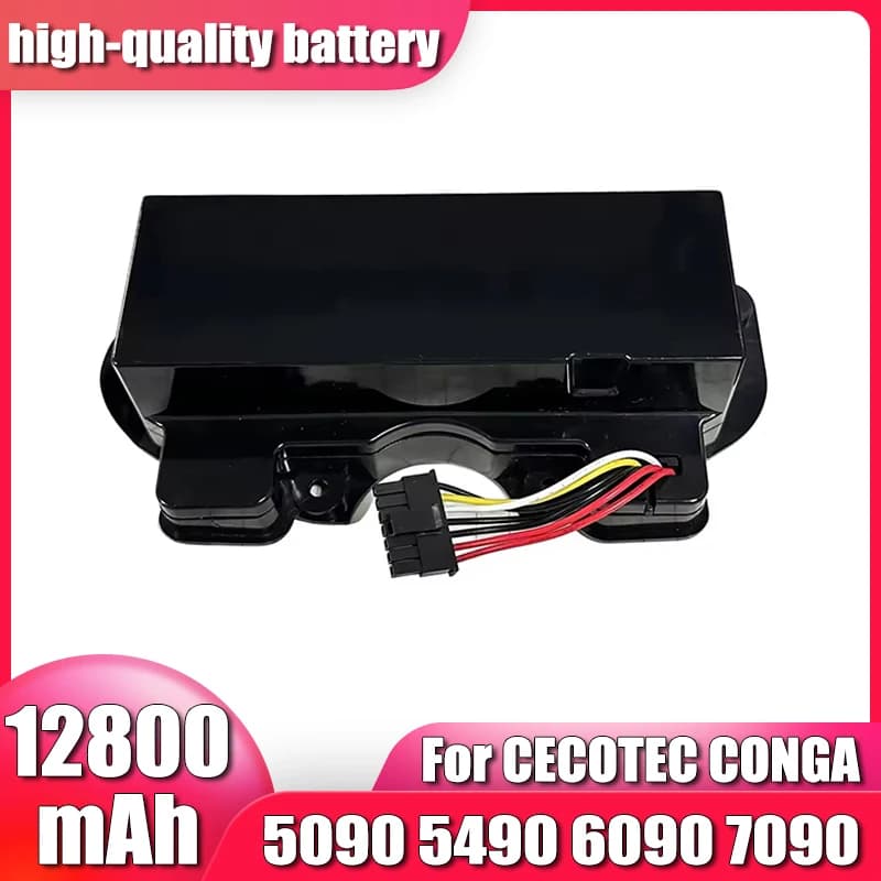 14.4V lithium-ion battery 12800mAh, for CECOTEC CONGA 5090 5490 6090 robot vacuum cleaner battery replacement