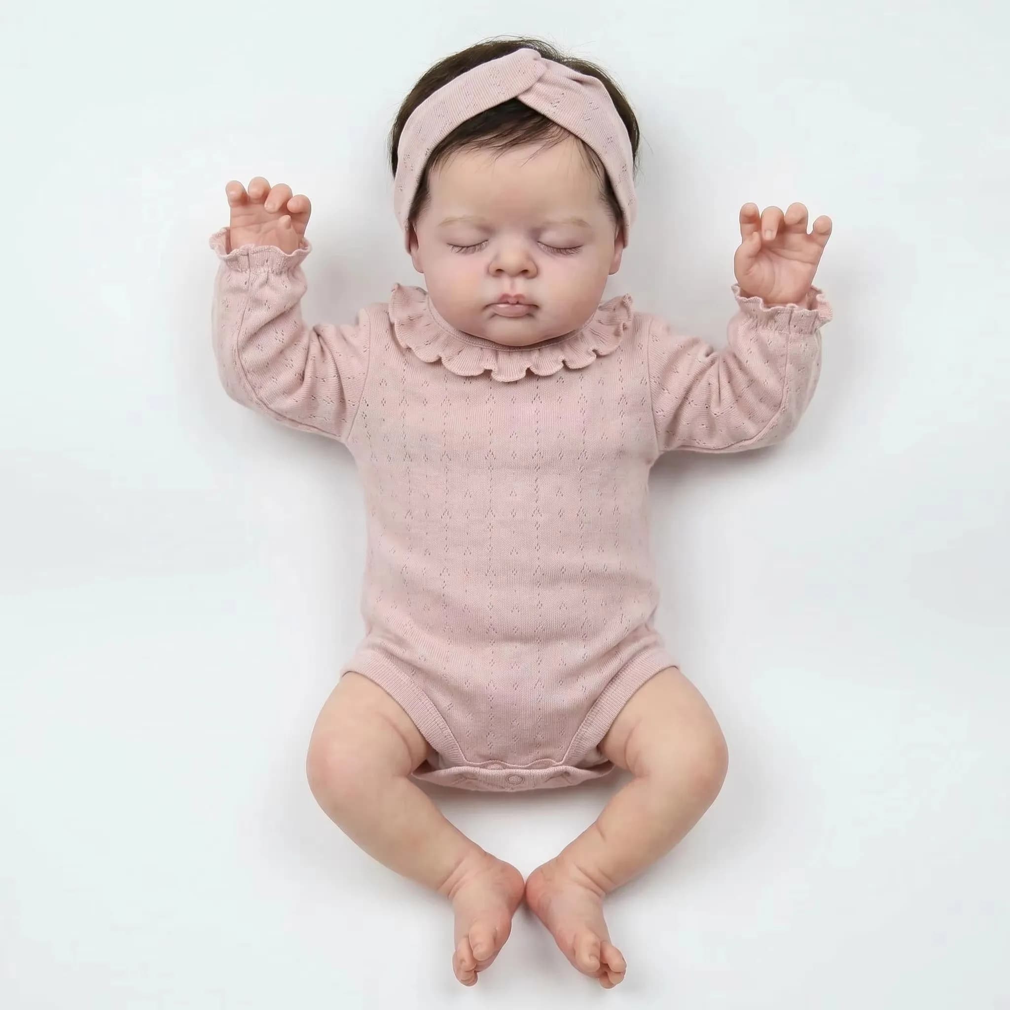 NPK 19inch Esenia Soft Body Reborn Doll - 3D Skin Multiple Layers Hand Painted with Realistic Hand-Rooted Hair Touch Doll