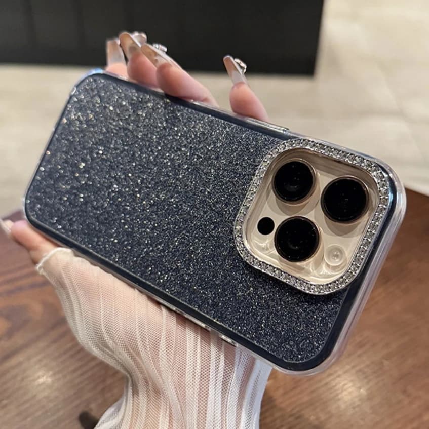 Custodia per telefono in silicone trasparente per iPhone 16 15 14 13 12 11 Pro Max Plus Cover antiurto protettiva per glitter bling di lusso trasparente