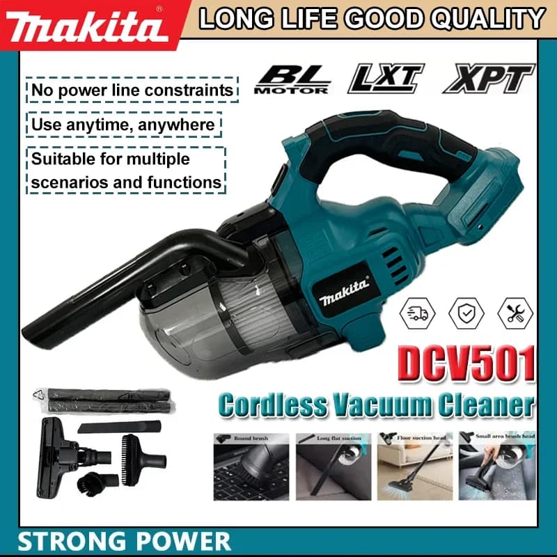 Makita DCV501 Aspirapolvere portatile senza fili Pulitore per pavimenti portatile senza spazzole montato su veicolo Utensili elettrici domestici adatti per auto