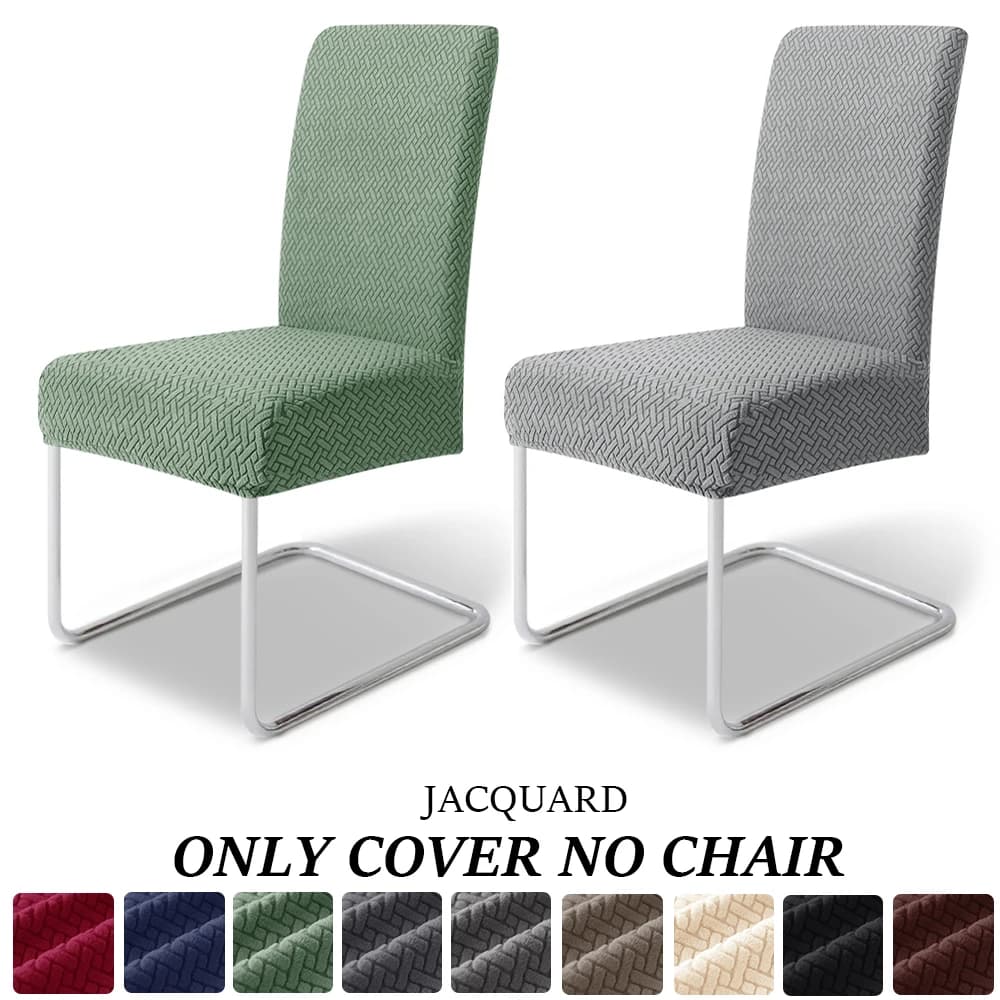 1 Piece Elastic Seat Cover in Jacquard for Dining Room, Universal Elasticized Lining for Chair, Unit Tint, for Kitchen, Hotel, Banquets