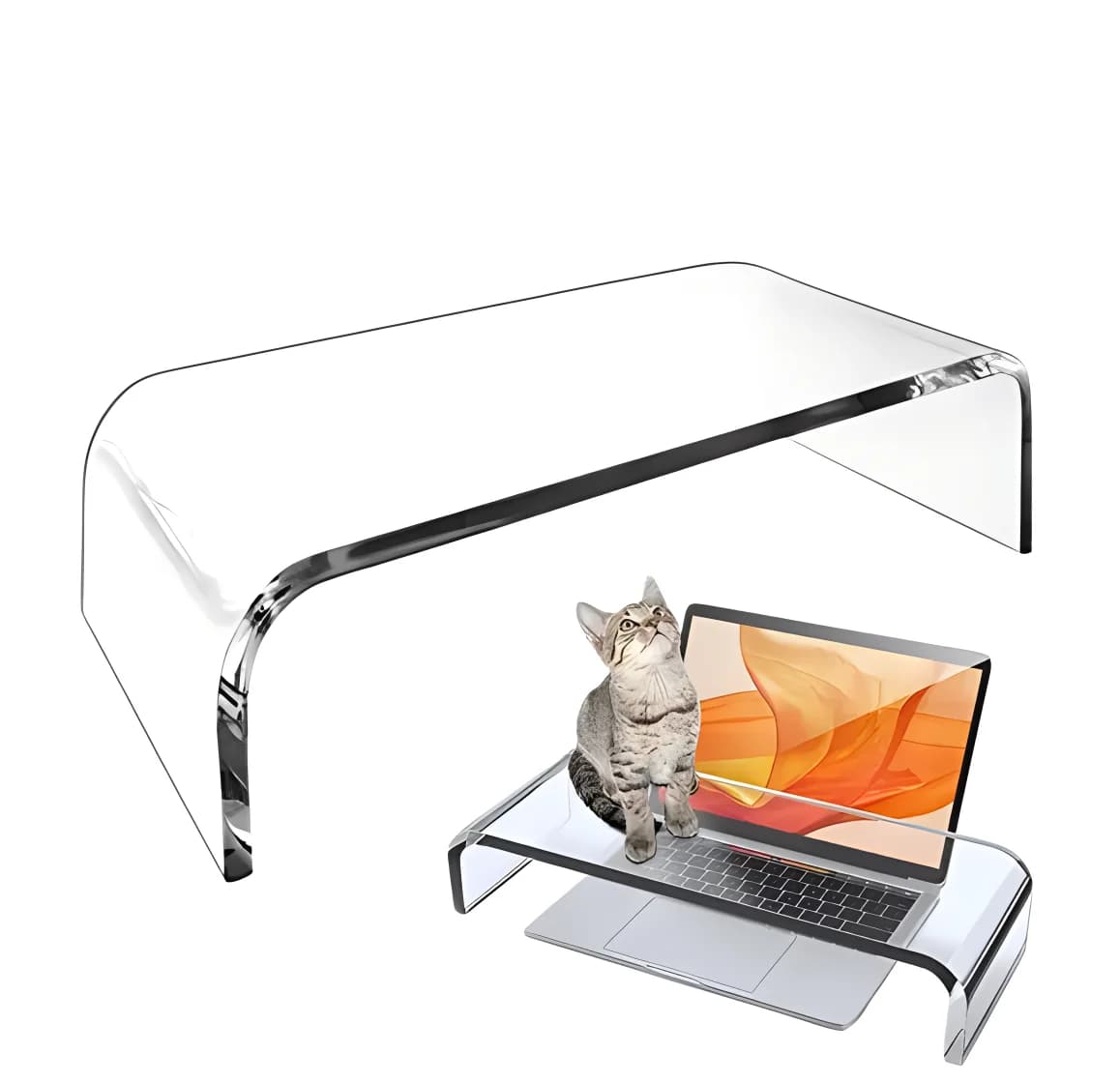 Espositore in acrilico trasparente, supporto per computer da tavolo trasparente alto 4 pollici (10 cm) adatto per multimedia, ecc.