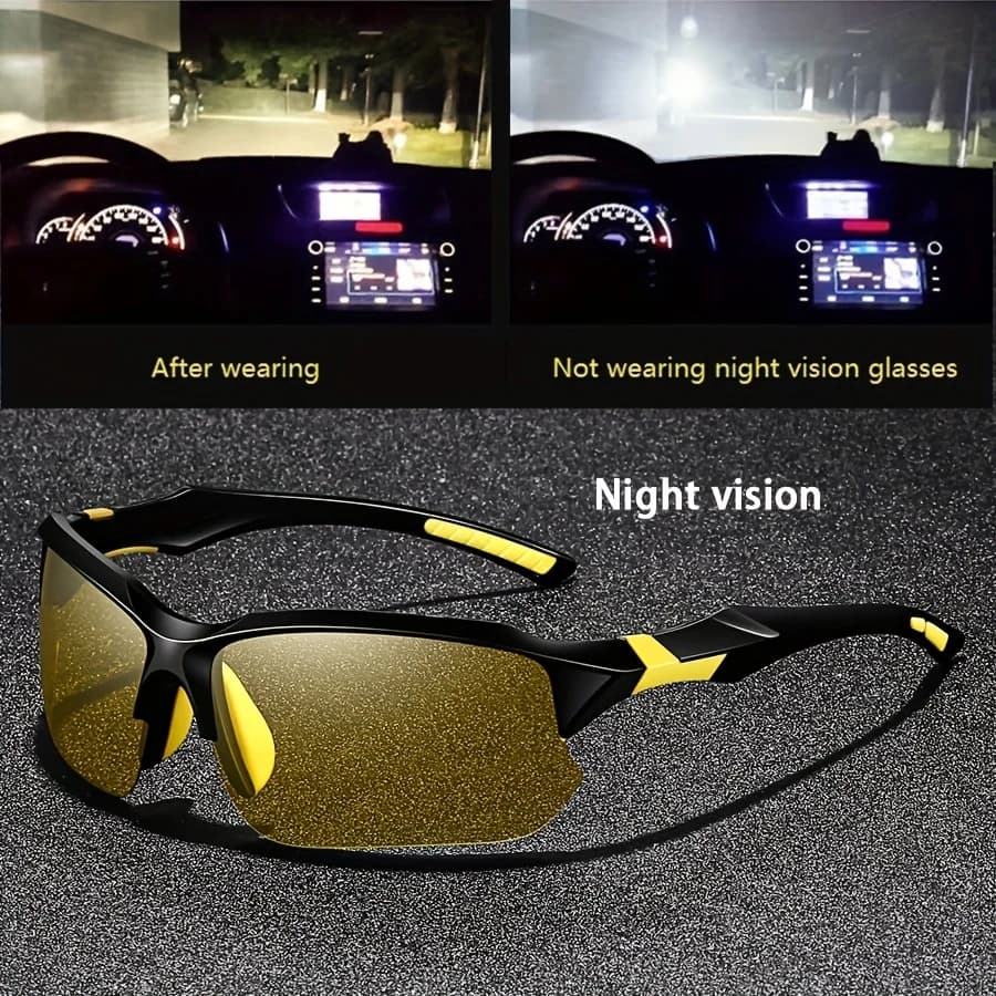 Yellow Night Vision Anti-Glare Goggles for Men Women Driving Fishing Beach Polarized Sunglasses UV Protection Glasses