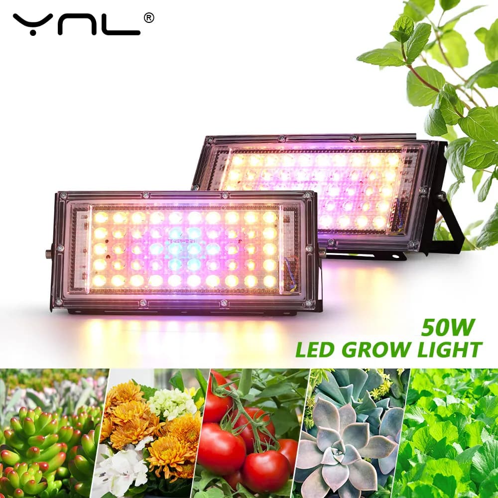 50W 220V Led Grow Light Plant Hydroponic Lamp LED Full Spectrum For Greenhouse Seeds Flower Hydroponic Plant Growth Lighting