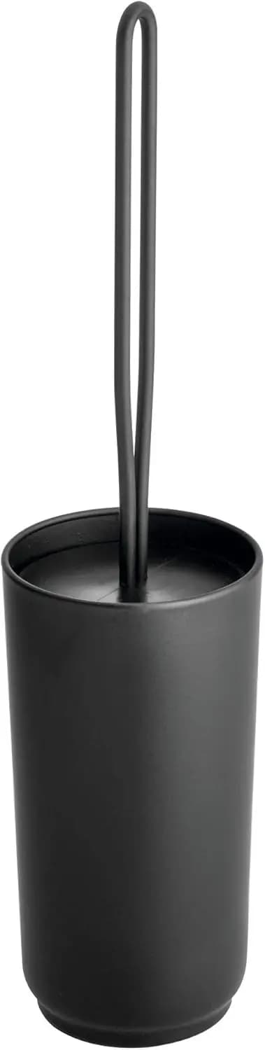 Set Spazzola e Porta Spazzola per WC Nero Opaco - Strumento Moderno per la Pulizia del Bagno