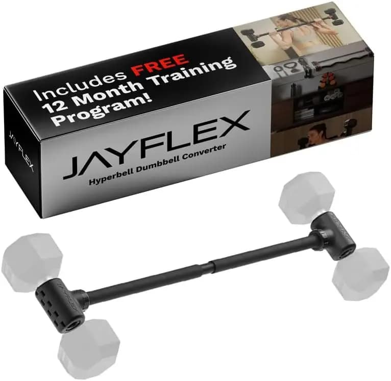 Hyperbell Dumbbell Converter - Convert Dumbbells to Barbell Set and Kettlebell for Home Fitness - Adjustable & Up to 200 lb Capa